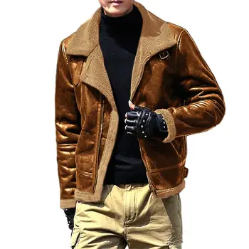 2023 Мъжката есенно-зимна нова яке от дебелото нежната кожа на големия размер, младежта модерно яке от изкуствена кожа, Размер палто M-3XL