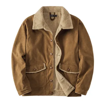 Есен-зима 2022, руното вельветовая яке, мъжки висококачествени дебели топли мъжки палта, американски размер S-XXL